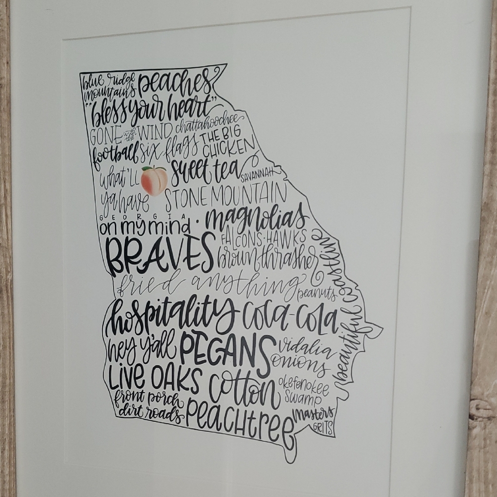 Georgia Typography Art Print - Black and White 8x10 - Print Only